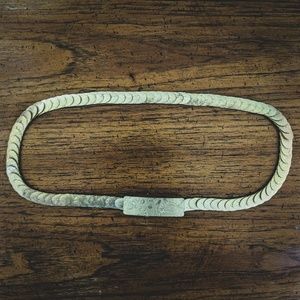 Vintage Gold Tone Stretchy Belt with Floral Design